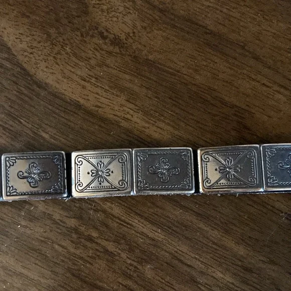 Vintage Brighton silver and black leather belt - Picture 4 of 10